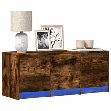 Vidaxl vidaXL TV omarica z LED zaslonom dimljen hrast 97x34x40 cm