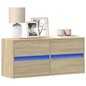 Vidaxl vidaXL Stenska TV omarica z LED osvetlitvijo, hrast sonoma, 100x31x45 cm