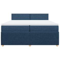 Vidaxl Box spring postelja z vzmetnico modra 200x200 cm blago