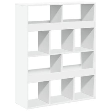 Vidaxl Knjižna omara bela 100x33x125,5 cm inženirski les