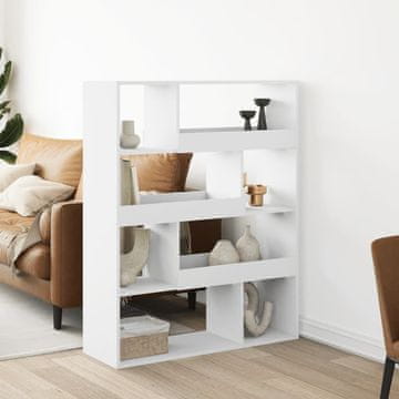 shumee vidaXL Pregrada za prostor bela 100x33x125,5 cm inženirski les