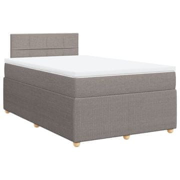 Vidaxl Box spring postelja z vzmetnico taupe 120x190 cm blago