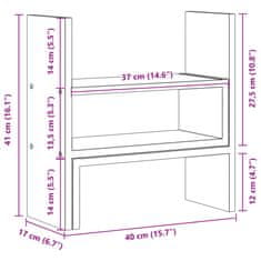 Vidaxl Organizator za mizo nastavljiv siva sonoma 40x17x41 cm les