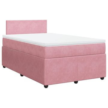 Vidaxl Box spring postelja z vzmetnico roza 120x190 cm žamet