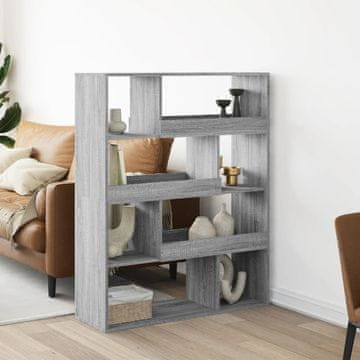 shumee vidaXL Pregrada za prostor siva sonoma 100x33x125,5 cm inženirski les
