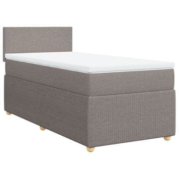 Vidaxl Box spring postelja z vzmetnico taupe 90x200 cm blago