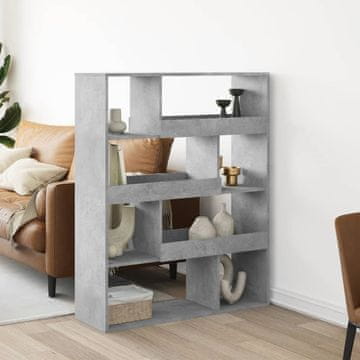 shumee vidaXL Pregrada za prostor betonsko siva 100x33x125,5 cm inž. les