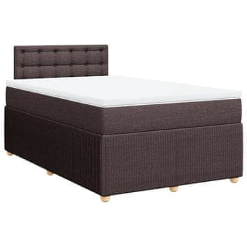 Vidaxl Box spring postelja z vzmetnico temno rjav 120x200 cm blago