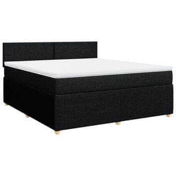 Vidaxl Box spring postelja z vzmetnico črna 180x200 cm blago