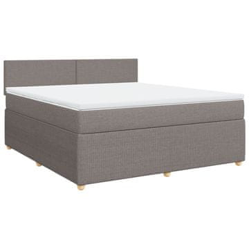 Vidaxl Box spring postelja z vzmetnico taupe 180x200 cm blago