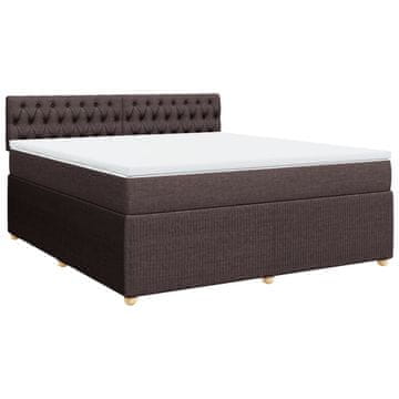 Vidaxl Box spring postelja z vzmetnico temno rjava 180x200 cm blago