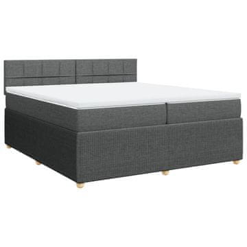 Vidaxl Box spring postelja z vzmetnico temno siva 200x200 cm blago