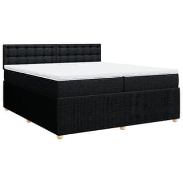 Vidaxl Box spring postelja z vzmetnico črn 200x200 cm blago