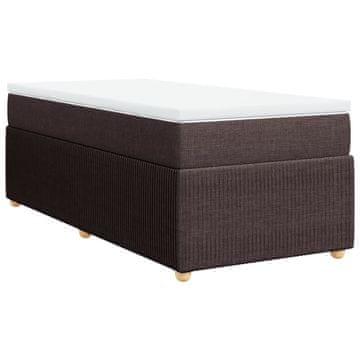 Vidaxl Box spring postelja z vzmetnico temno rjava 80x200 cm blago