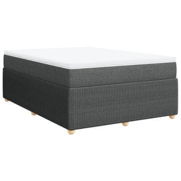 Vidaxl Box spring posteljni z vzmetnico temno siv 140x190 cm blago