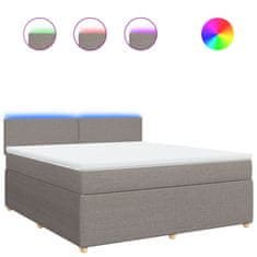 Vidaxl Box spring postelja z vzmetnico taupe 180x200 cm blago