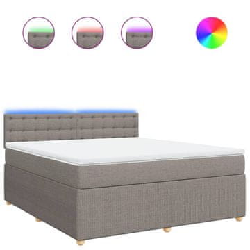 Vidaxl Box spring postelja z vzmetnico taupe 180x200 cm blago