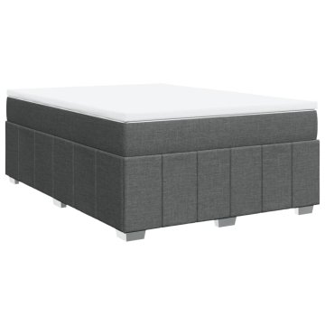 Vidaxl Box spring postelja z vzmetnico temno siva 160x200 cm blago