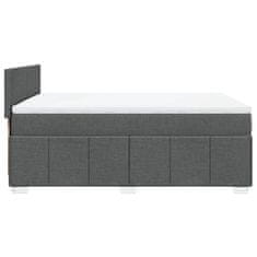 Vidaxl Box spring postelja z vzmetnico temno siva 160x200 cm blago