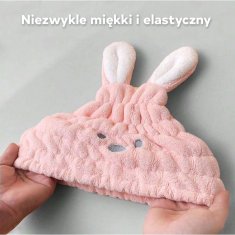 Flamenco Mystique Hitro sušeča brisača s turbanom - Modri zajček, 80 % poliester, 20 % poliamid, 35 x 29 cm