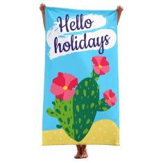 Flamenco Mystique Pr rectangularna plažna brisača HELLO HOLIDAYS, mikrovlakna, 150x70 cm, bela