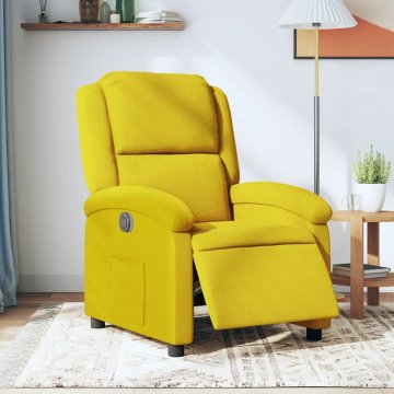 Vidaxl vidaXL Električni naslanjač, rumen, oblazinjen z žametom