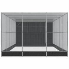 Vidaxl Voliera s podaljškom srebrna 704x303x216 cm jeklo