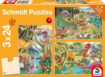 Schmidt Puzzle Dinozavri 3x24 kosov