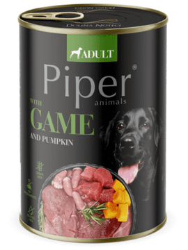Piper mokra hrana za pse, divjačina in buča, 24x400 g