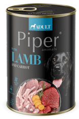 Piper mokra hrana za pse, jagnjetina, korenje in rjav riž, 24x400 g