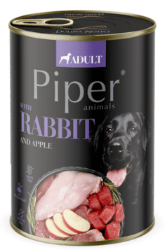 Piper mokra hrana za pse, zajec in jabolko, 24x400 g