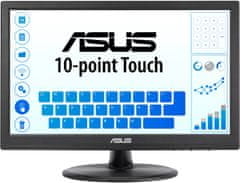 ASUS VT168HR monitor na dotik, 39,6 cm, WXGA, 10-točkovni dotik, črn (90LM02G1-B04170)