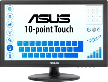 ASUS VT168HR monitor na dotik, 39,6 cm, WXGA, 10-točkovni dotik, črn (90LM02G1-B04170)