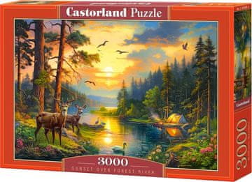 Castorland Puzzle Sončni zahod nad reko 3000 kosov
