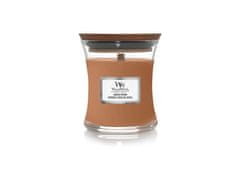 Woodwick Dišeča sveča z lesenim krakom majhna Santal Myrrh 85g