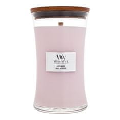 Woodwick Dišeča sveča z lesenim krakom velika Rosewood 609 g