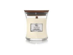 Woodwick Dišeča sveča z lesenim krakom majhna Otočec Kokos 85 g