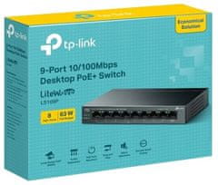 TP-Link LS109P mrežno stikalo, 9-Port, 10/100Mb/s, 8xPoE+, 63W (LS109P)