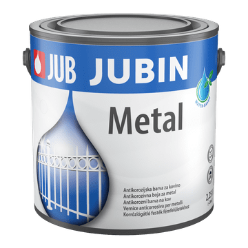 JUB JUBIN Metal bel 1001 2,25 L pokrivna barva za kovino
