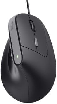 Trust Bayo II miška, žična, ergonomična, črna