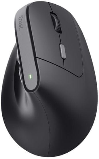 Trust Bayo II brezžična miška, ergonomična, črna