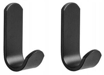 shumee Samolepilni kopalniški obešalnik, 2 kosa, črn loft, 17 mm