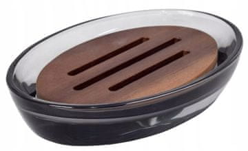 shumee Posodica za milo iz sivega stekla 13,8 x 9,7 x 2,6 cm