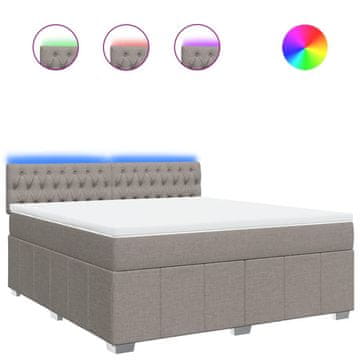 Vidaxl Box spring postelja z vzmetnico taupe 180x200 cm blago
