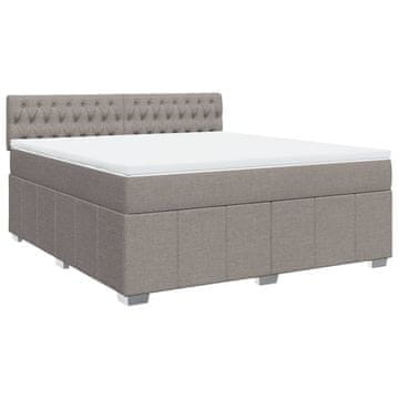 Vidaxl Box spring postelja z vzmetnico taupe 180x200 cm blago