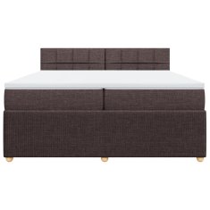 Vidaxl Box spring postelja z vzmetnico temno rjav 200x200 cm blago