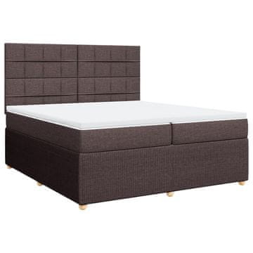 Vidaxl Box spring postelja z vzmetnico temno rjav 200x200 cm blago