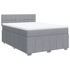 Vidaxl Box spring postelja z vzmetnico svetlo siva 160x200 cm žamet