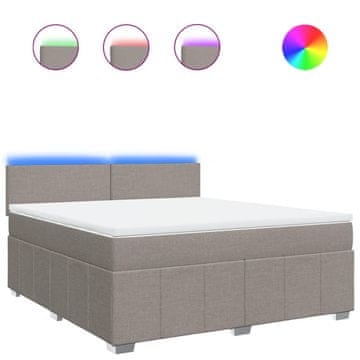 Vidaxl Box spring postelja z vzmetnico taupe 180x200 cm blago