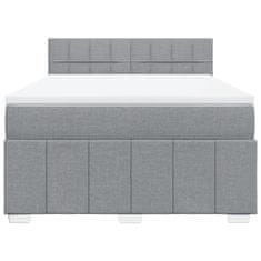 Vidaxl Box spring postelja z vzmetnico svetlo siva 160x200 cm žamet